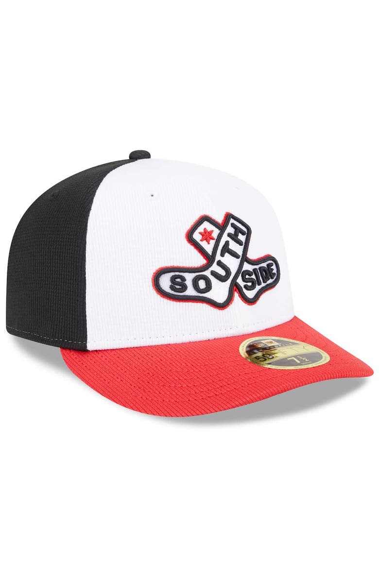 New Era Men's New Era White/Red Chicago White Sox 2025 City Connect Batting Practice Low Profile 59FIFTY Fitted Hat, Alternate, color, 