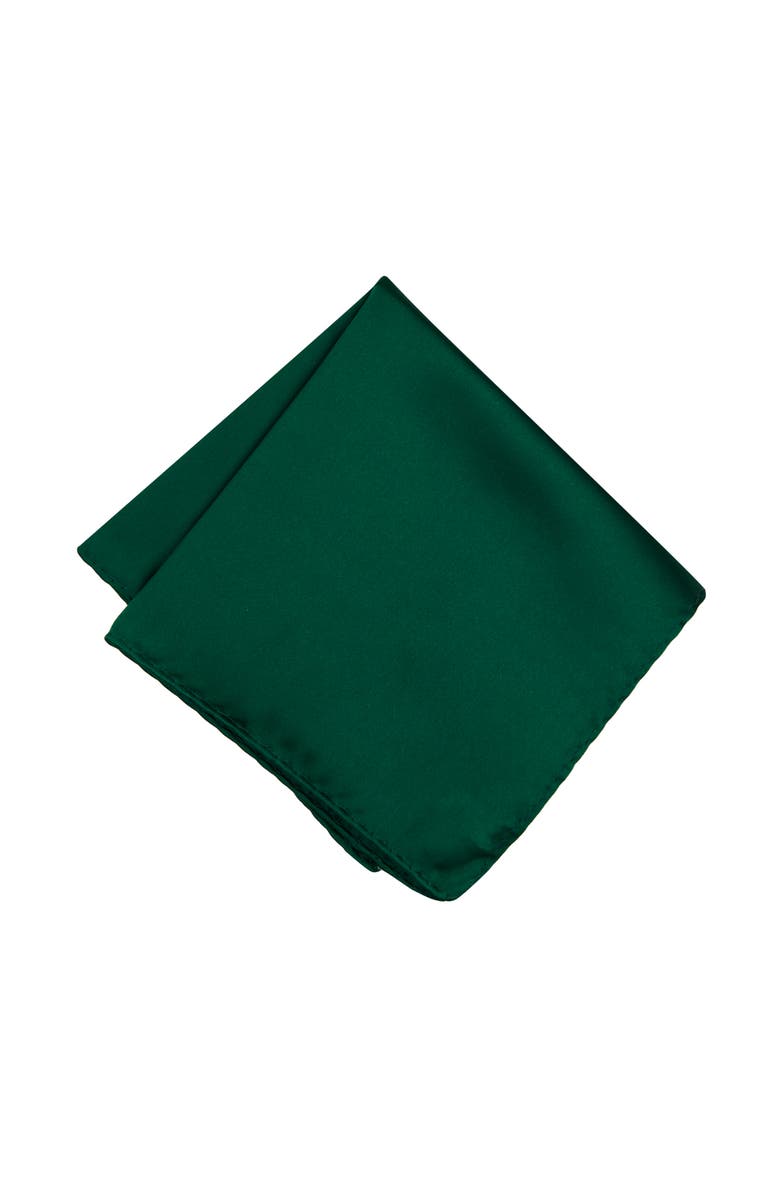Brooklyn Brigade Men's Solid Satin Pocket Square, Main, color, Emerald