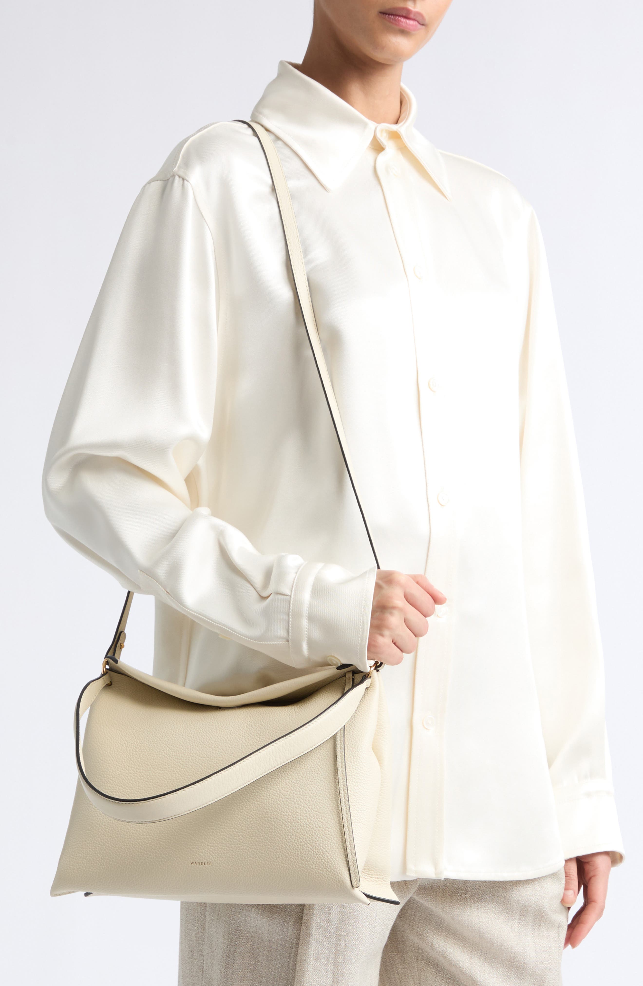 Small Penelope Leather Tote, Alternate, color, WHITE CRUST
