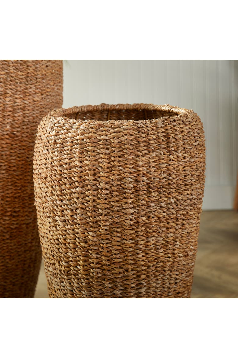 Seagrass Tall Round Decorative Planters, Set of 2, Alternate, color, Brown
