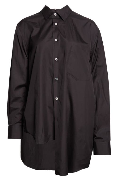 Comme Des Garçons Asymmetric Cotton Broadcloth Button-up Shirt In Brown