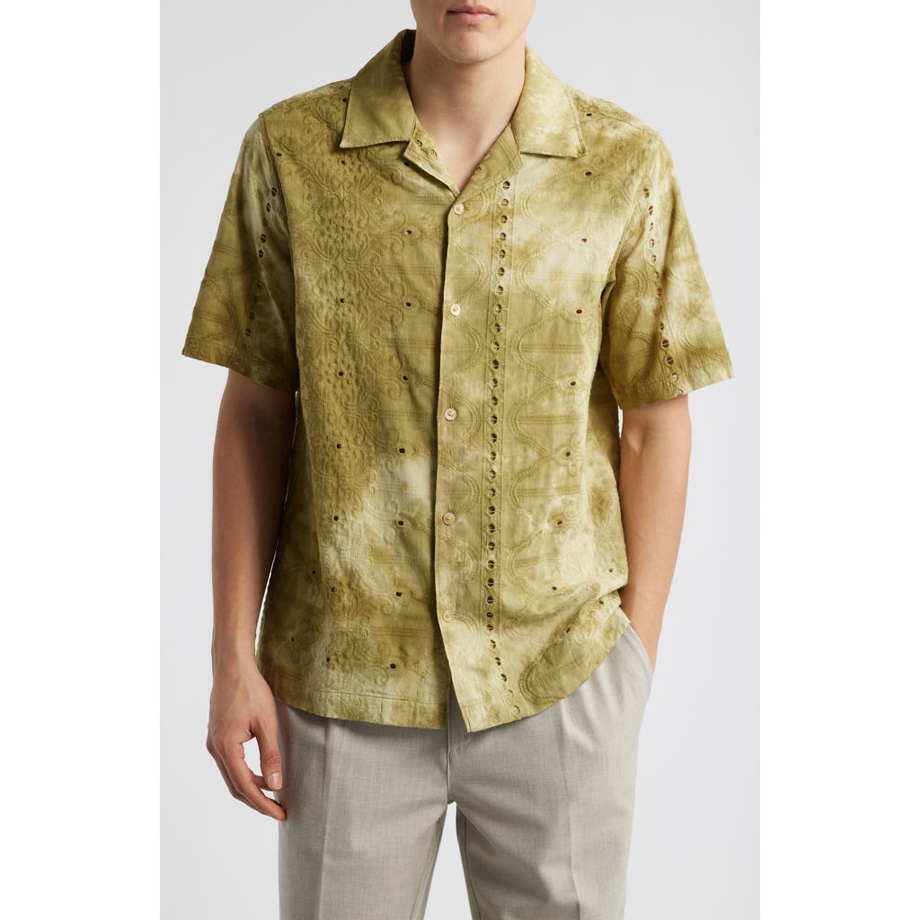 Nn07 Julio 5392 Eyelet Camp Shirt In Green