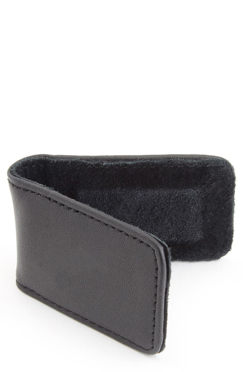 ROYCE New York Personalized Money Clip Card Case, Main, color, Black- Deboss