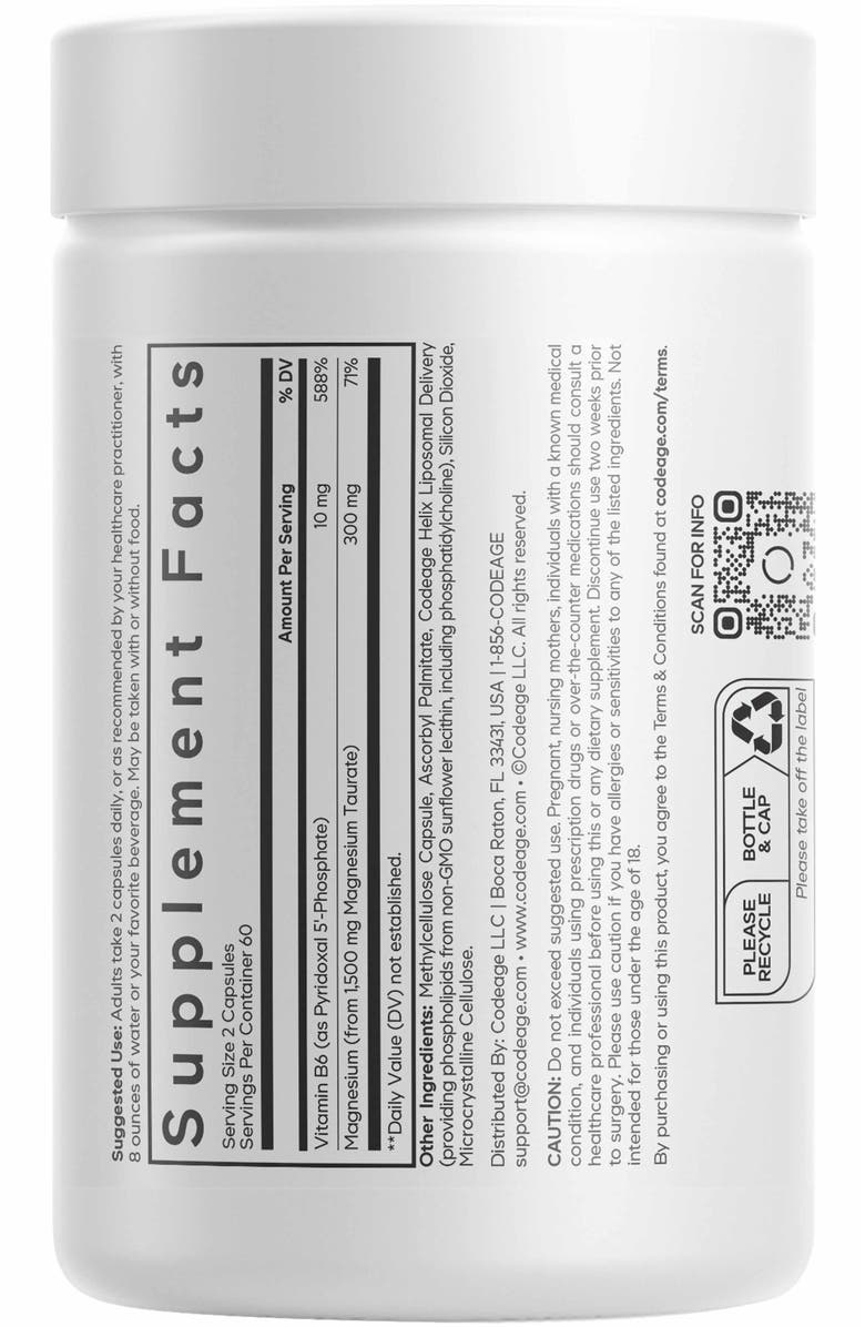 Codeage Liposomal Magnesium Taurate+ Mineral Supplement, Alternate, color, White