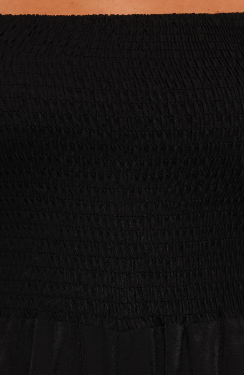 Petal & Pup Jolene Smocked Puff Sleeve Jumpsuit, Alternate, color, Black