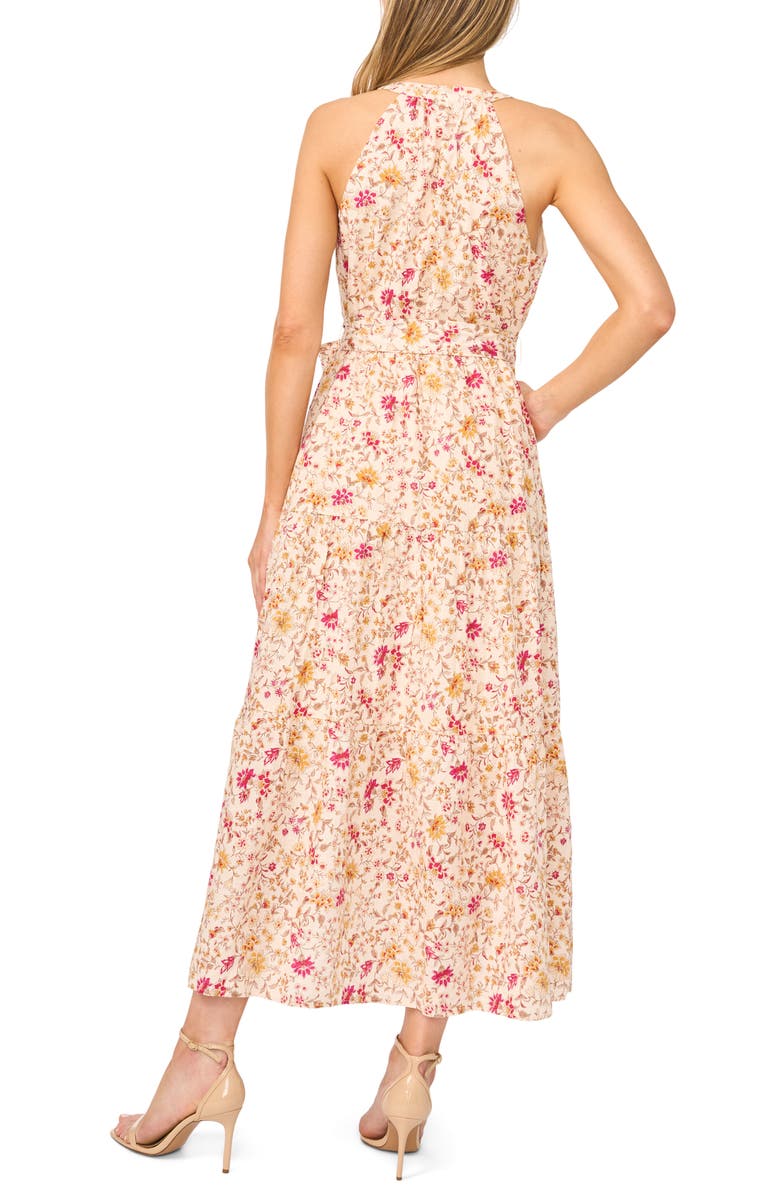 Halogen<sup>®</sup> Floral Belted Tiered Button-Up Maxi Dress, Alternate, color,