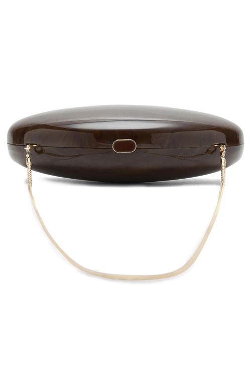 Mango Oval Frame Clutch In Brown