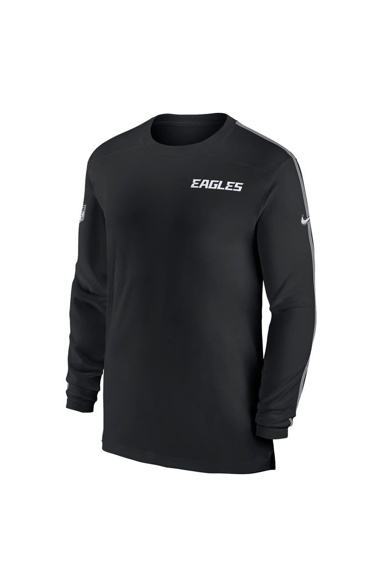 Nike Men's Nike Black Philadelphia Eagles Sideline Coach UV Performance Long Sleeve T-Shirt, Alternate, color, Black