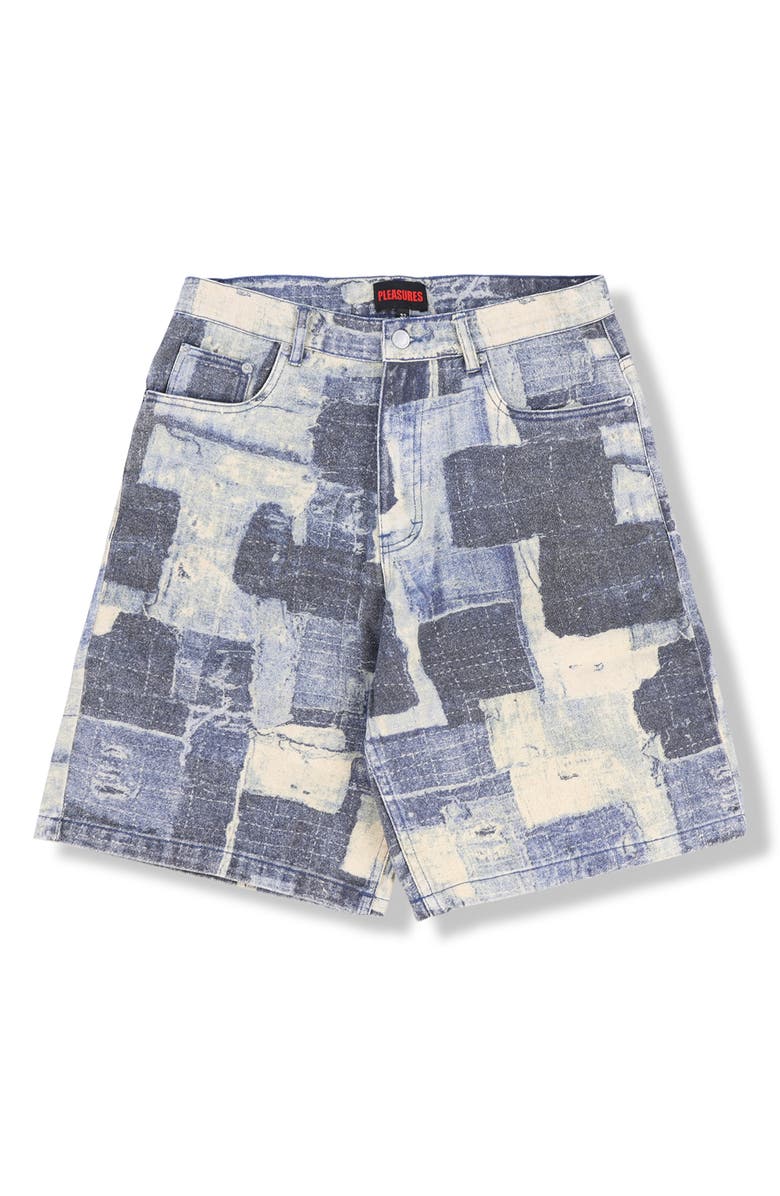 PLEASURES Boro Baggy Denim Shorts, Alternate, color,