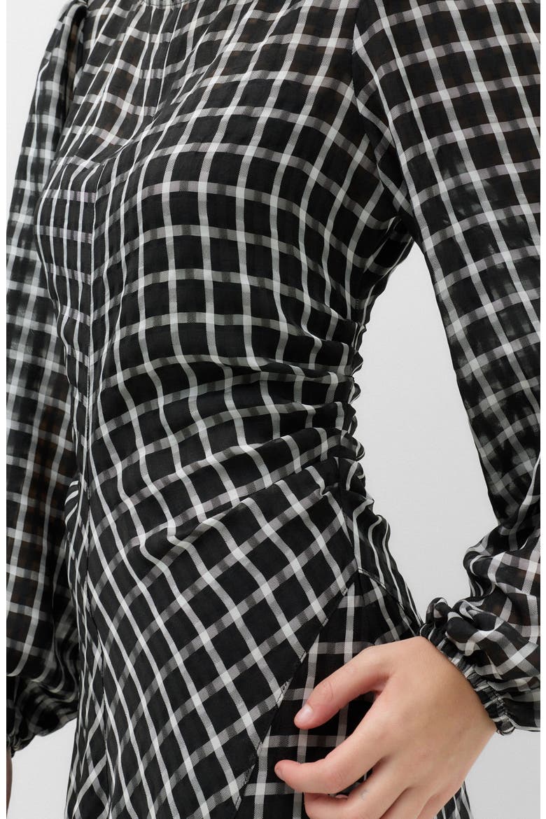 Check Midi Dress, Alternate, color, BLACK/ MULTI