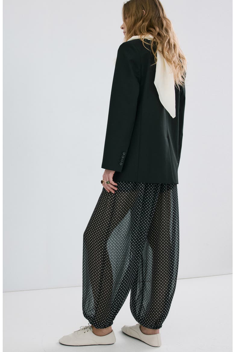 Pantalon Polka Dot Balloon Pants, Alternate, color, BLACK