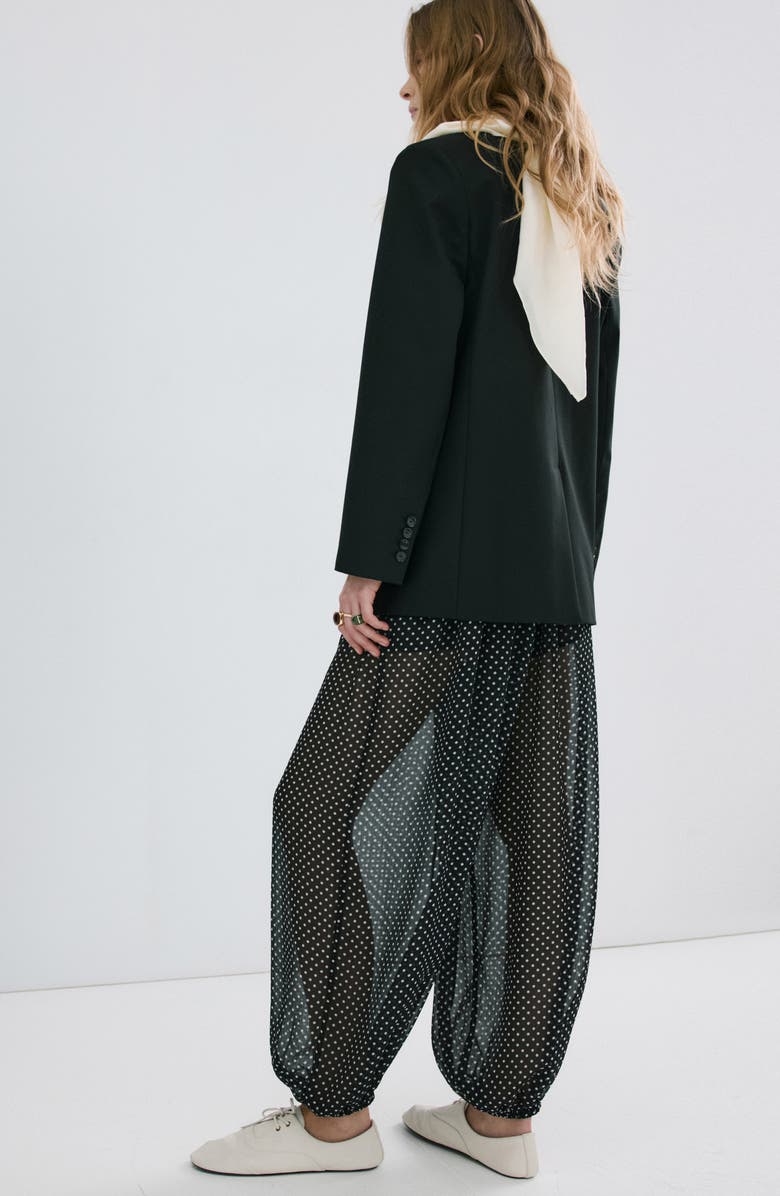 MANGO Pantalon Polka Dot Balloon Pants, Alternate, color, Black