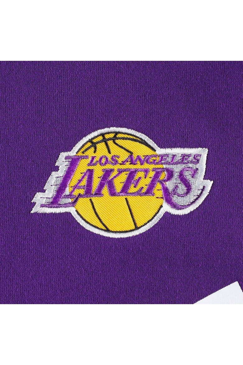 Men's Tommy Jeans Purple Los Angeles Lakers Bernard Half-Zip Hoodie, Alternate, color, Purple