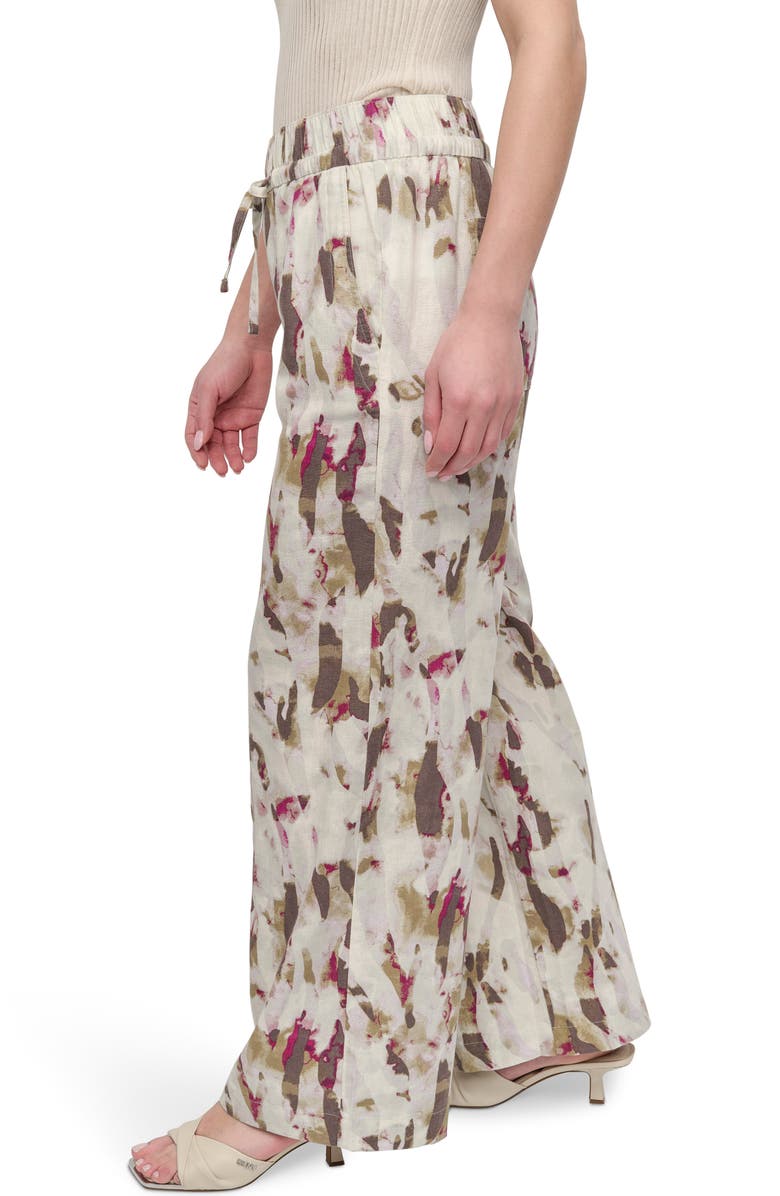 DKNY Print Linen Blend Drawstring Pants, Alternate, color, Shattered Tiger