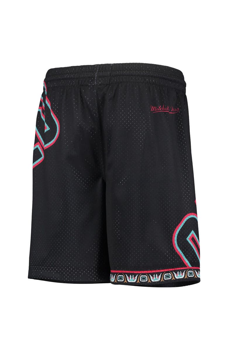 Mitchell & Ness Youth Black Vancouver Grizzlies Hardwood Classics Throwback Big Face Mesh Shorts, Alternate, color,