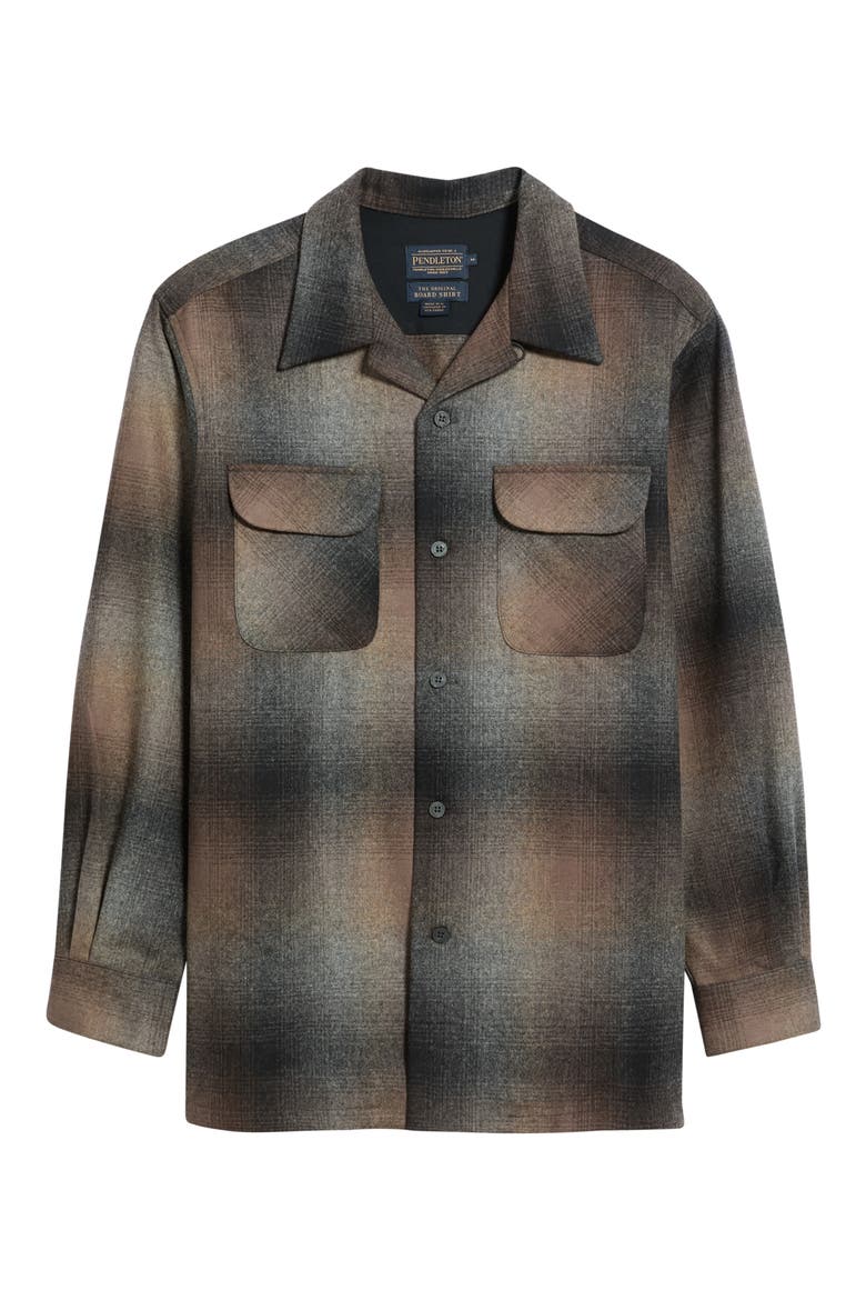 Board Wool Shirt, Main, color, BROWN/ CHARCOAL OMBRE