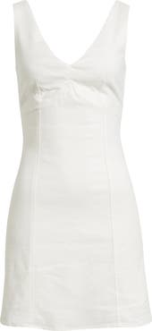 Open Edit Tie Back Linen Blend Minidress