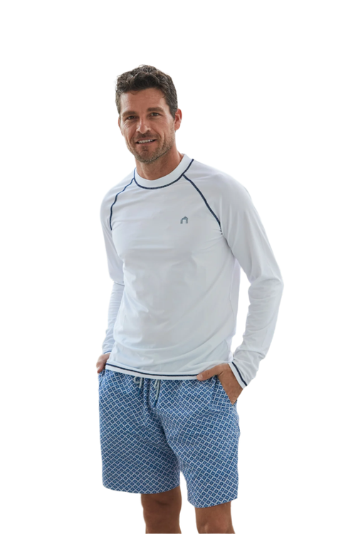Shop Cabana Life Long Sleeve Cabana Rashguard In White