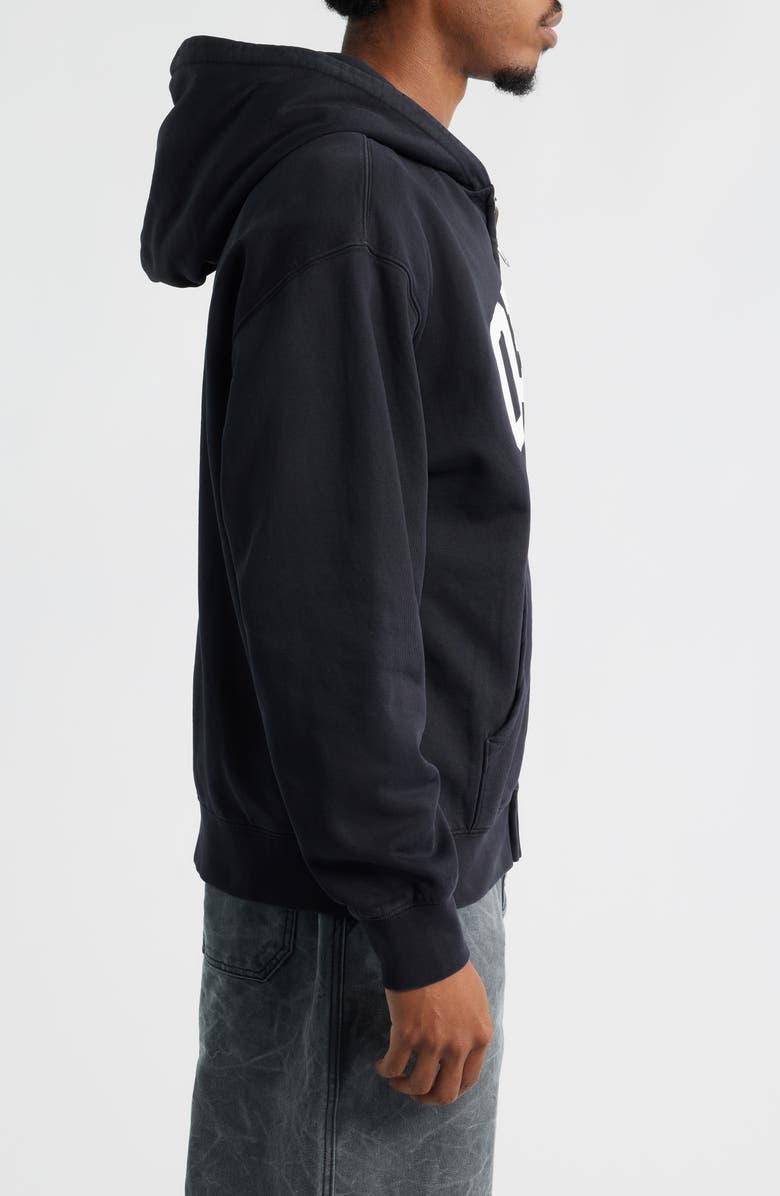 Obey Control Faded Zip Hoodie, Alternate, color, Digital Black Faded Wash