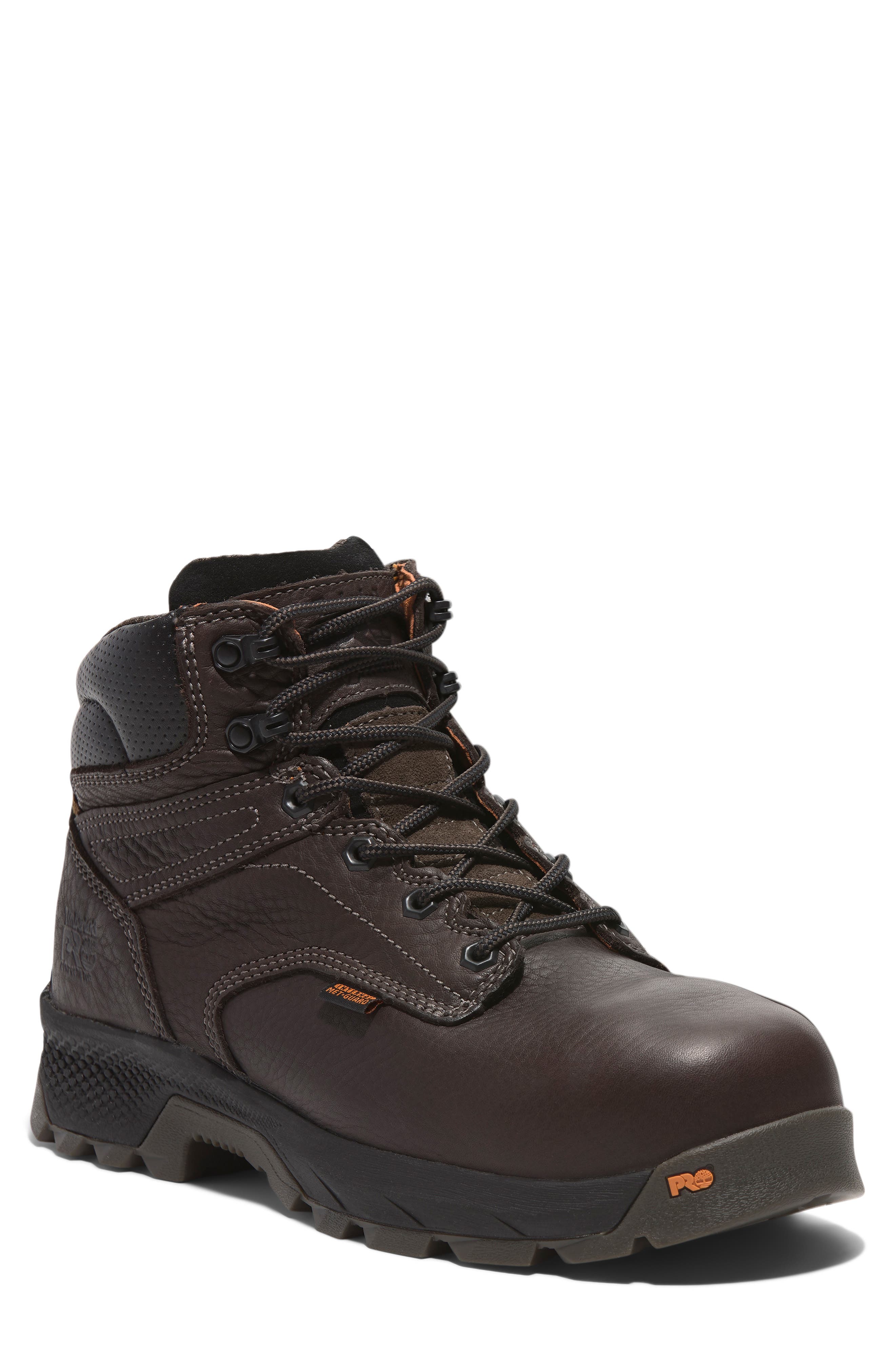 Timberland TiTAN EV 6" Waterproof Composite Toe Work Boot, Main, color, Brown