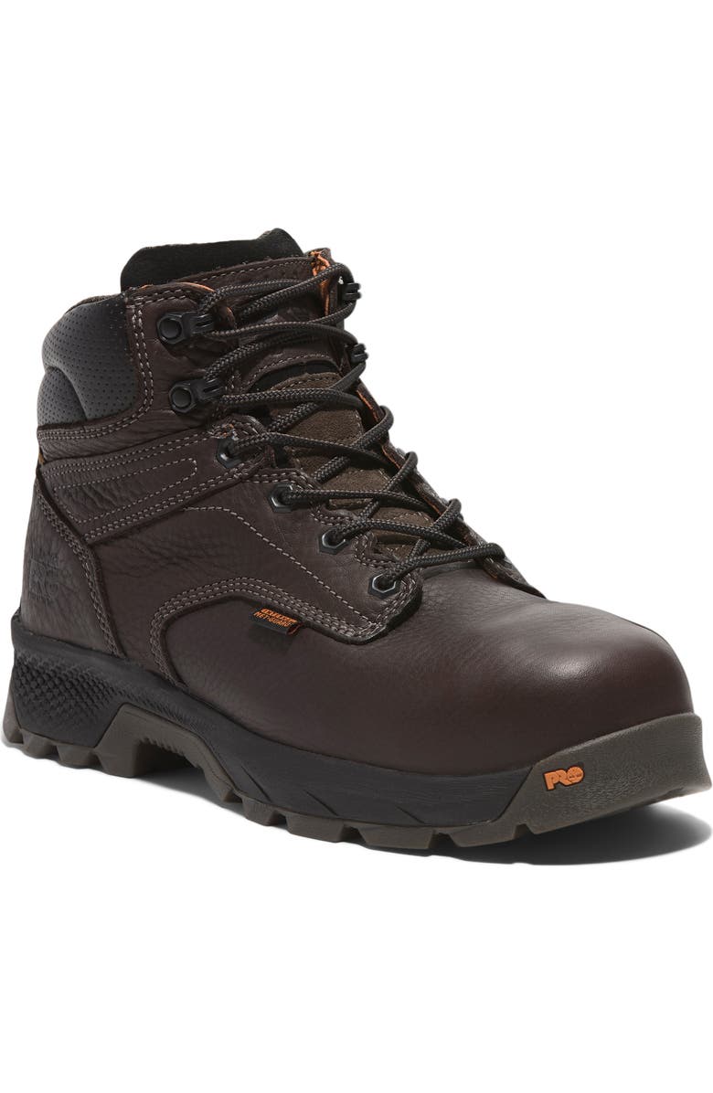 Timberland TiTAN EV 6" Waterproof Composite Toe Work Boot, Main, color, Brown