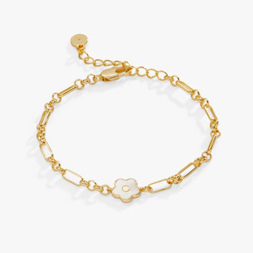 Alex And Ani Daisy Charm Chain Bracelet In Pearl