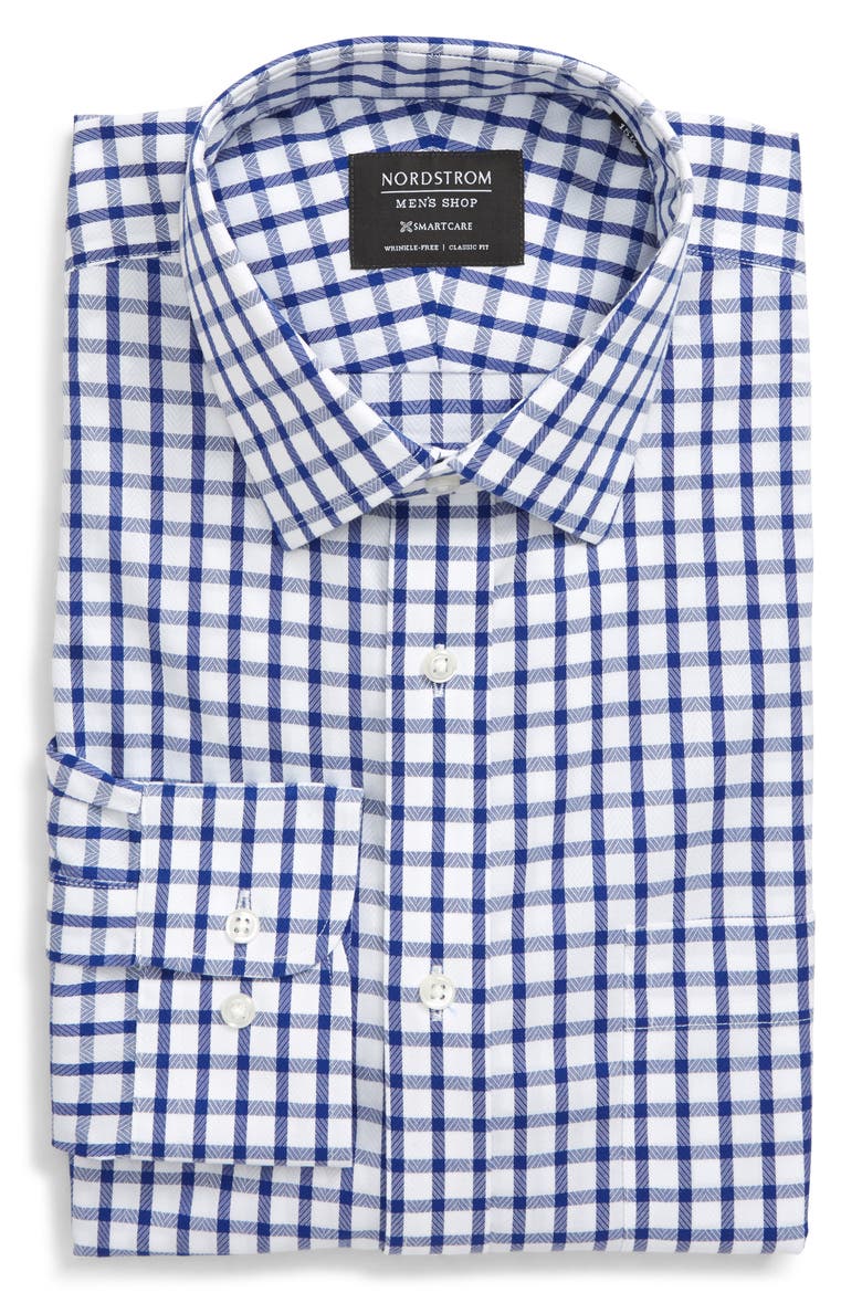 Smartcare™ Classic Fit Check Dress Shirt, Alternate, color, BLUE MAZARINE