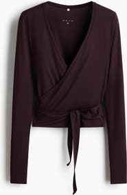 H&M Sports Wrap Top In Modal