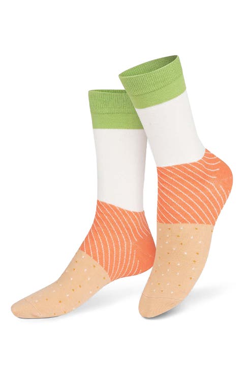 Salmon Bagel 3D Crew Socks