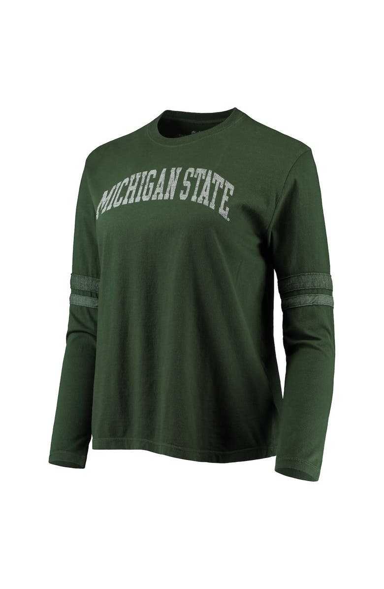 Retro Brand Women's Original Retro Brand Green Michigan State Spartans Vault Vintage Stripe Long Sleeve T-Shirt, Alternate, color, 