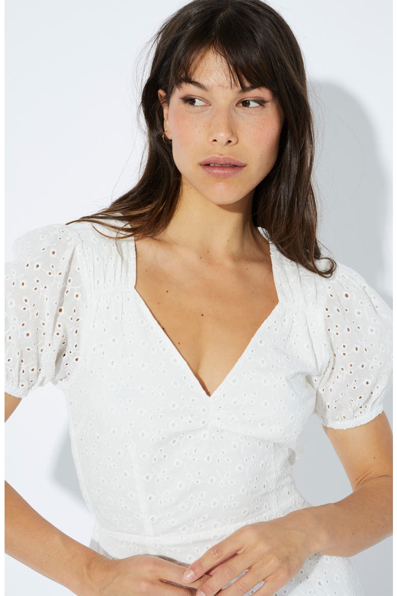 Idalia Cotton Eyelet Midi Dress, Alternate, color, OFF WHITE