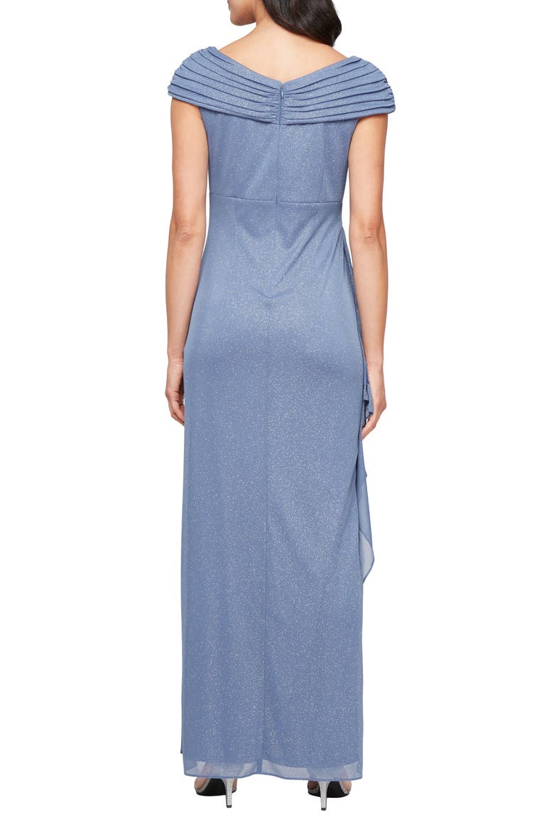 Embellished L-Neck Gown, Alternate, color, DUSTY BLUE