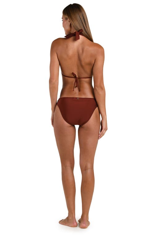 Sunshine 79 Solids Triangle Bikini Top In Brown