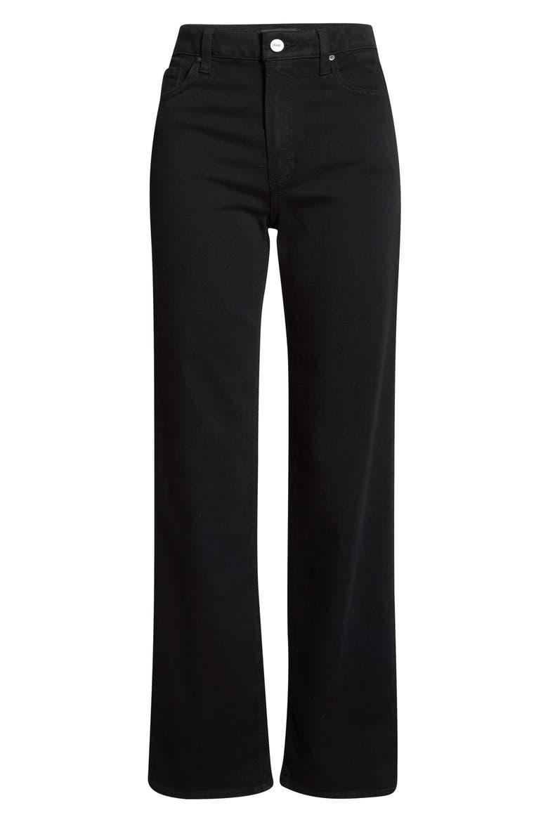 Stevie High Waist Straight Leg Jeans, Alternate, color, BLACK SHADOW