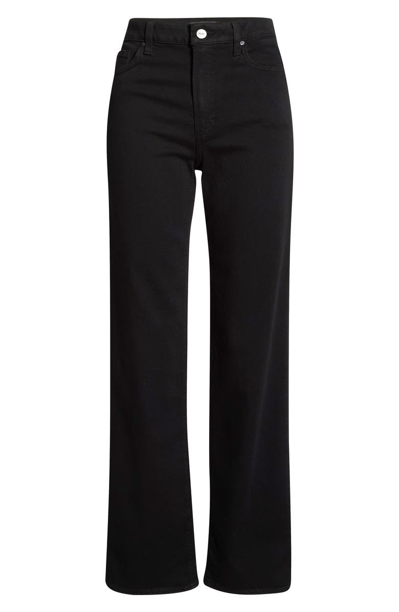 PAIGE Stevie High Waist Straight Leg Jeans, Alternate, color, Black Shadow