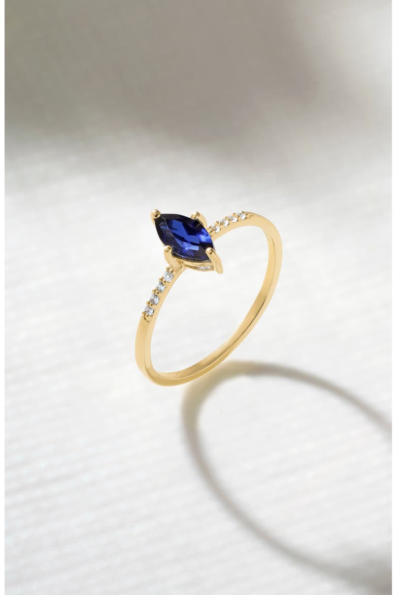 Marquis Gemstone Ring, Alternate, color, DARK BLUE
