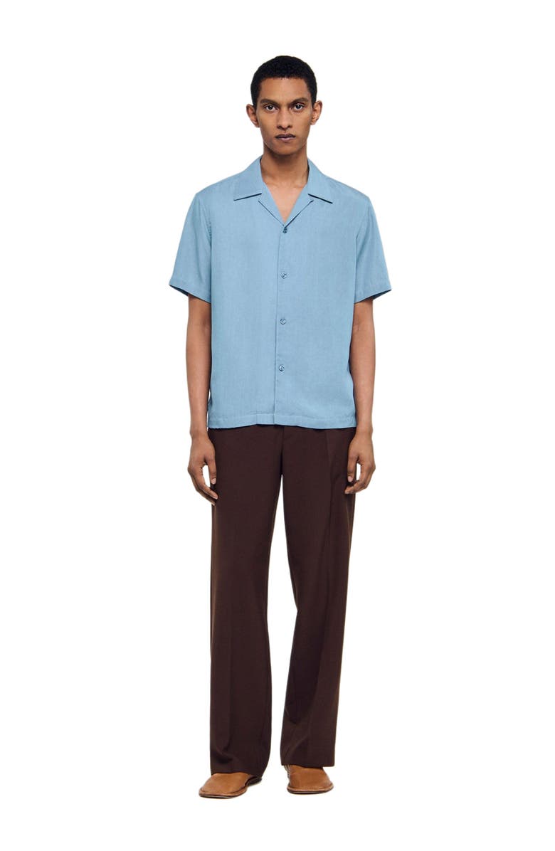 SANDRO Short-sleeved shirt, Main, color, Chambray