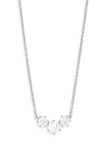 Nadri Serena Mini Frontal Necklace In Silver