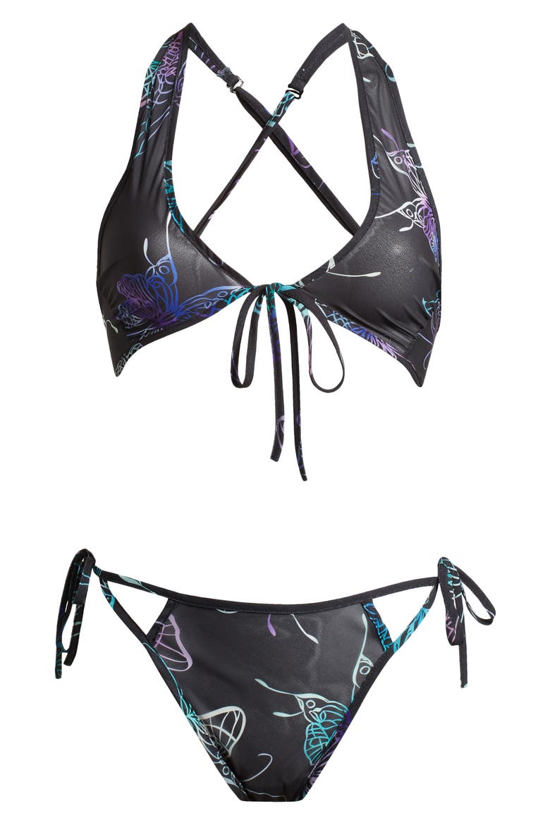 Mariposa Bra & Tanga Set, Alternate, color, BLACK