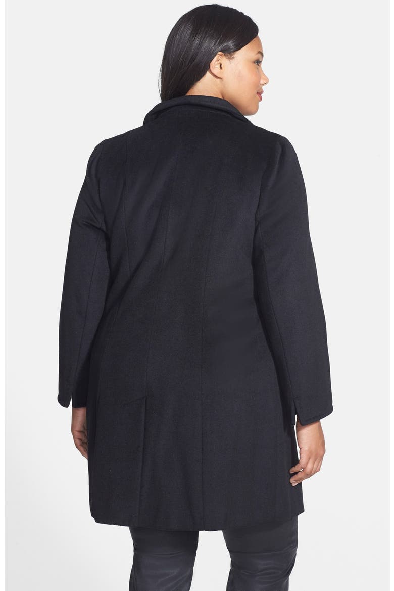Single Breasted Wool Blend Walking Coat, Alternate, color, BLACK