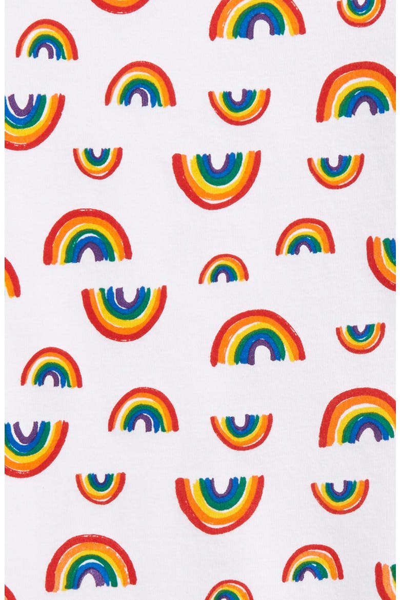 Kids' Fitted Two-Piece Short Pajamas, Alternate, color, WHITE RAINBOW FIELD