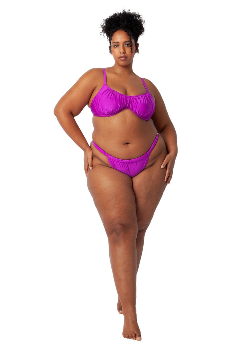 Villa Fresca Nev Bikini Swim Bottoms, Alternate, color, Berry