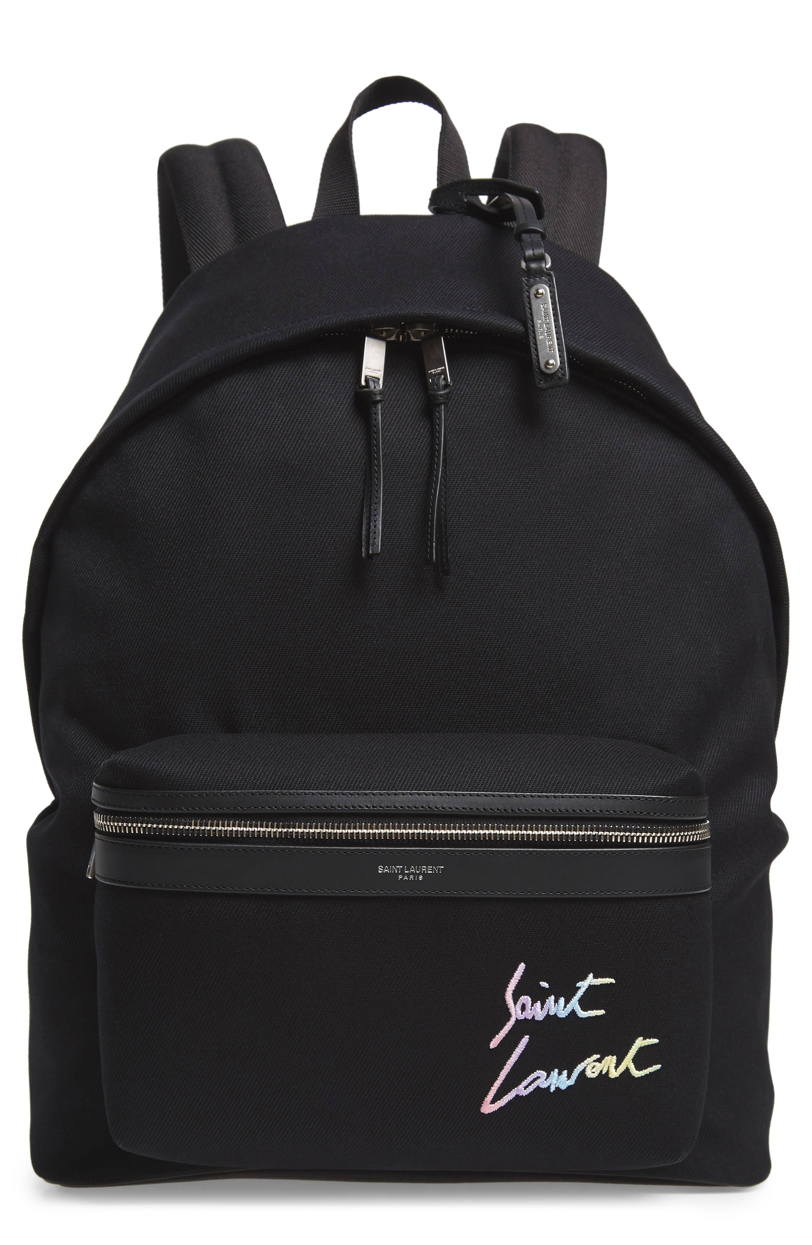 Saint Laurent City Canvas Backpack, Main, color, 