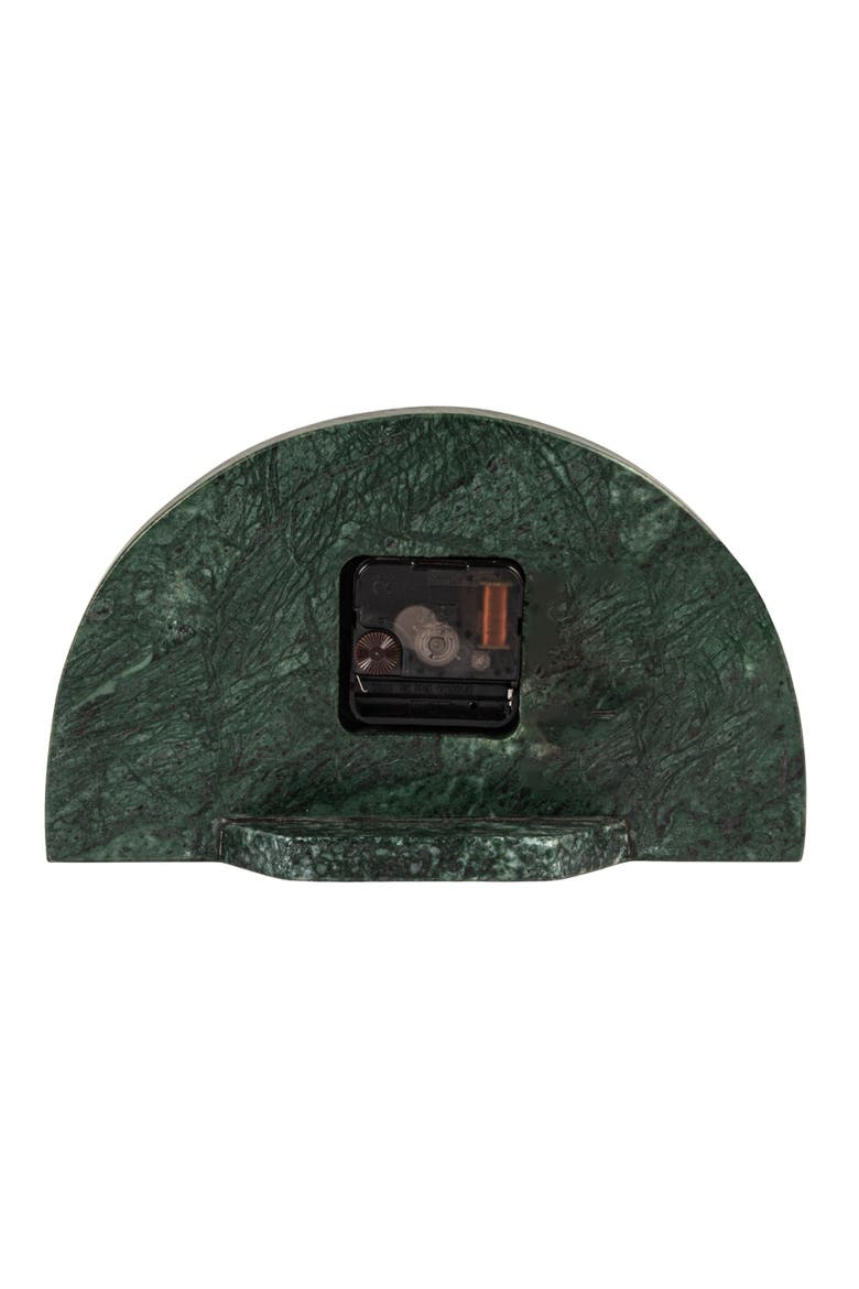 Decorative Half Moon Marble Mantel Clock, Green and Gold, Alternate, color, Green