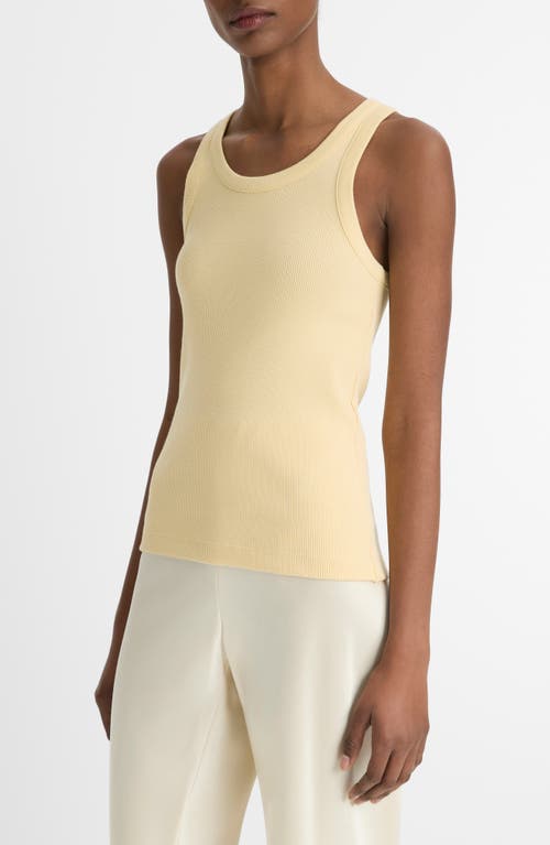 Vince Scoop Neck Rib Tank In Butter