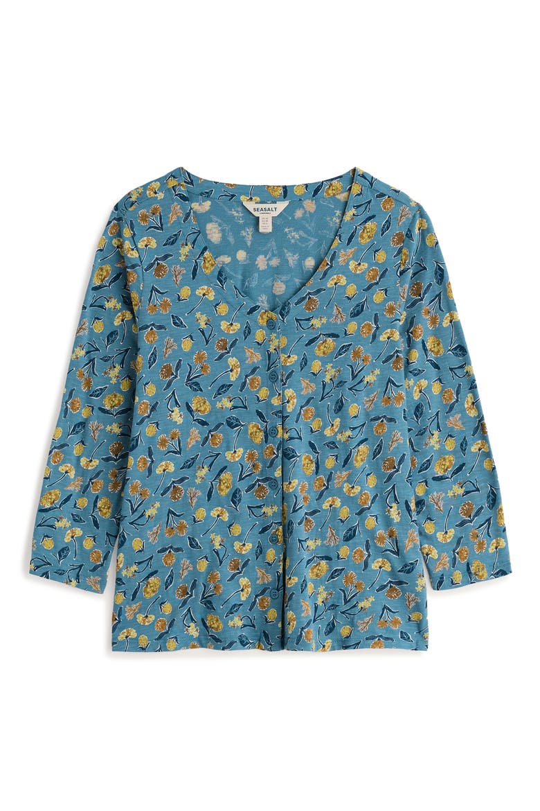 Studio Glass Organic Cotton Top, Alternate, color, PLANT CUTTINGS CADET