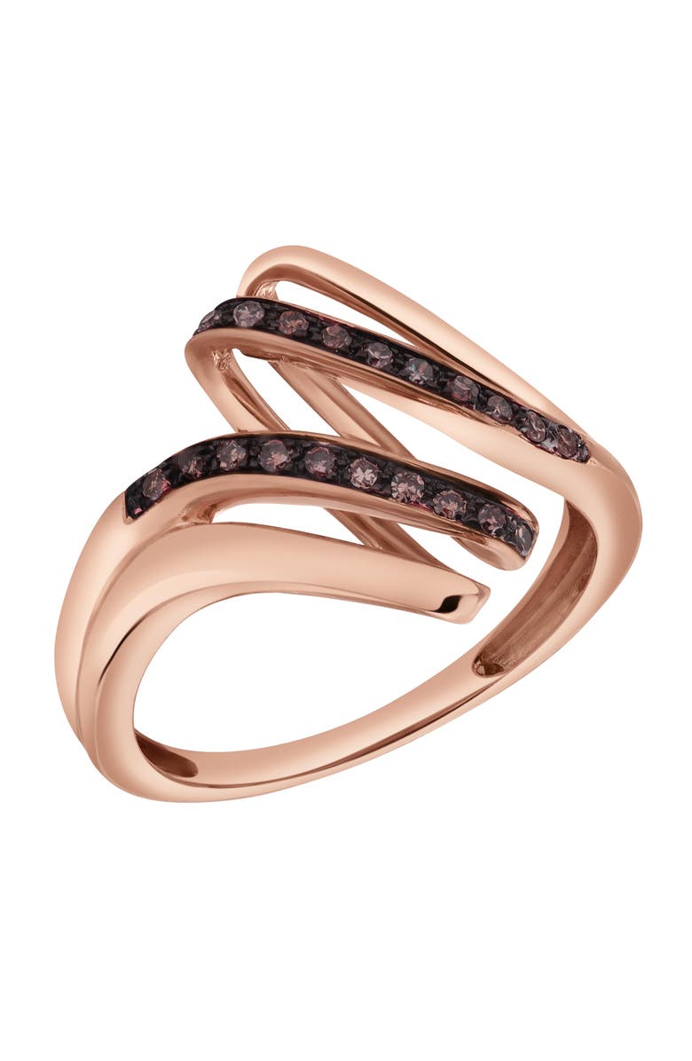 LuvMyJewelry Melrose Sterling Silver 0.13 Ct Diamond Multi-Band Ring, Alternate, color, Pink Rhodium Sterling Silver