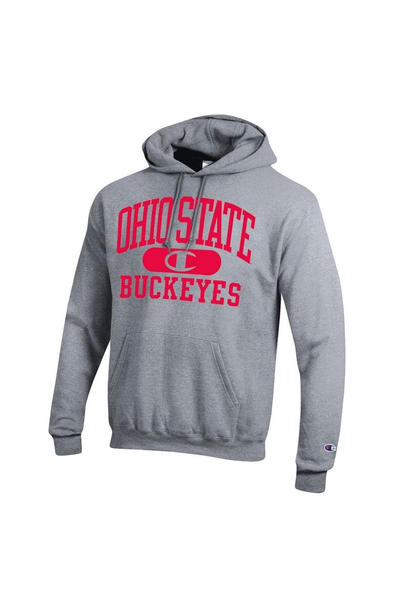 Champion Men's Champion Heather Gray Ohio State Buckeyes Arch Pill Pullover Hoodie, Alternate, color, 