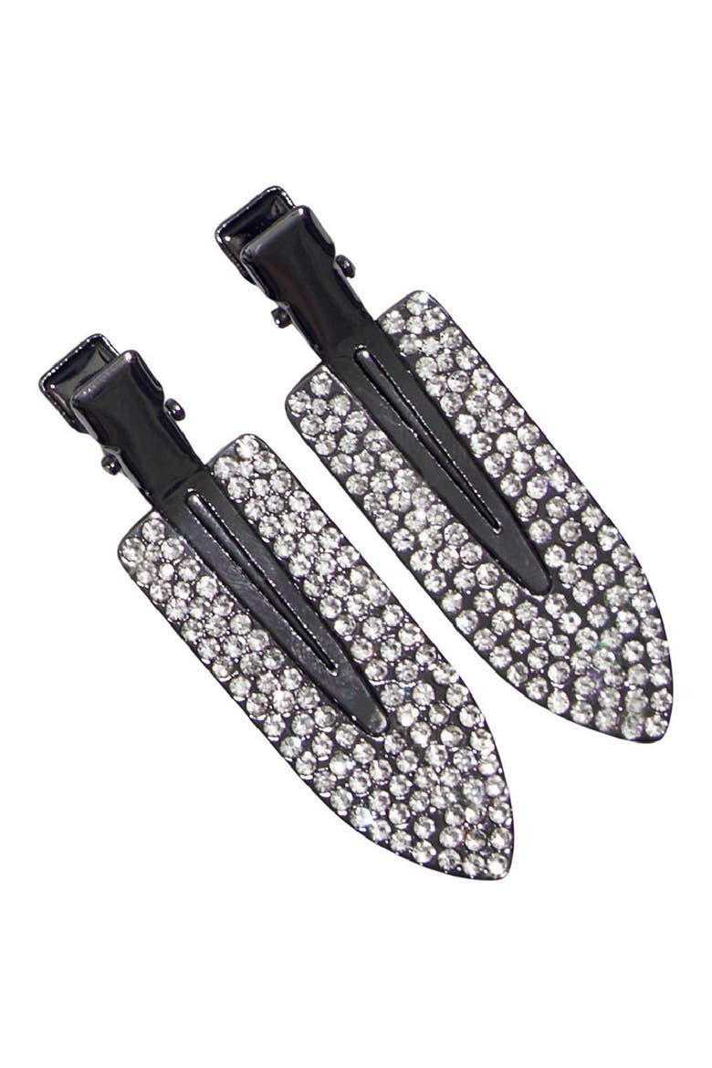 2-Pack Embellished Creaseless Hair Clips, Main, color, HEMATITE