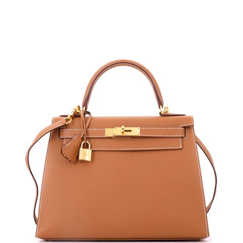 Kelly Handbag Brown Epsom with Gold Hardware 28
